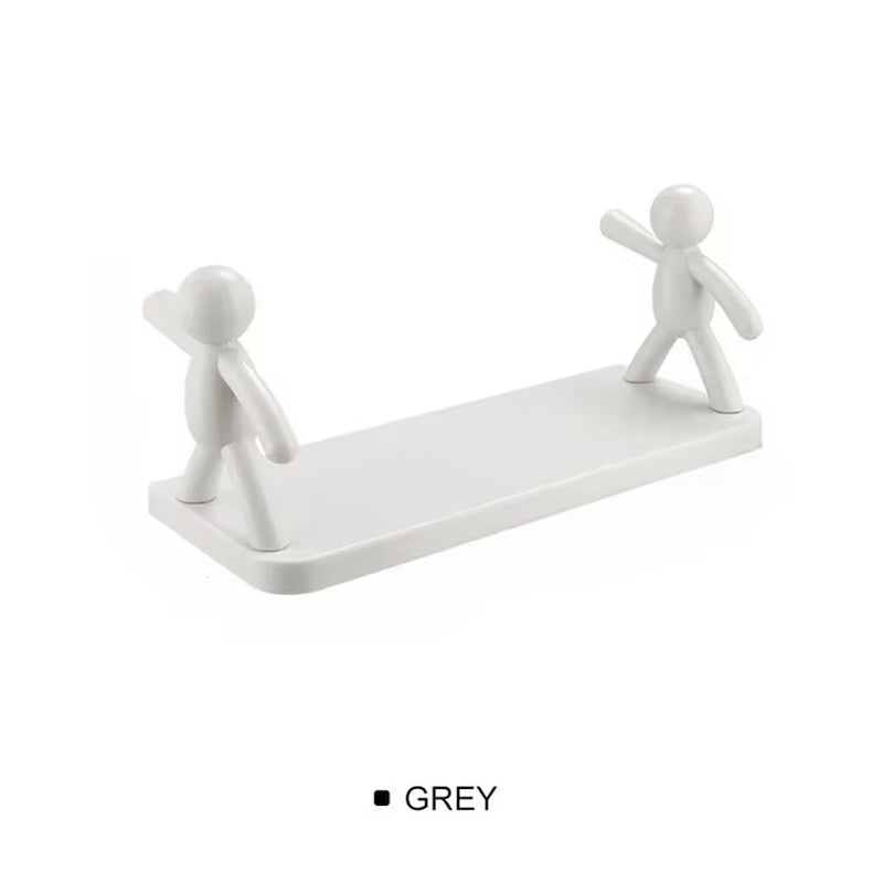 Wall-Mounted Bathroom Shelf Partition Storage Rack for Cosmetic Kitchen Organizer Plastic Shelf Household Bathroom Accessories
