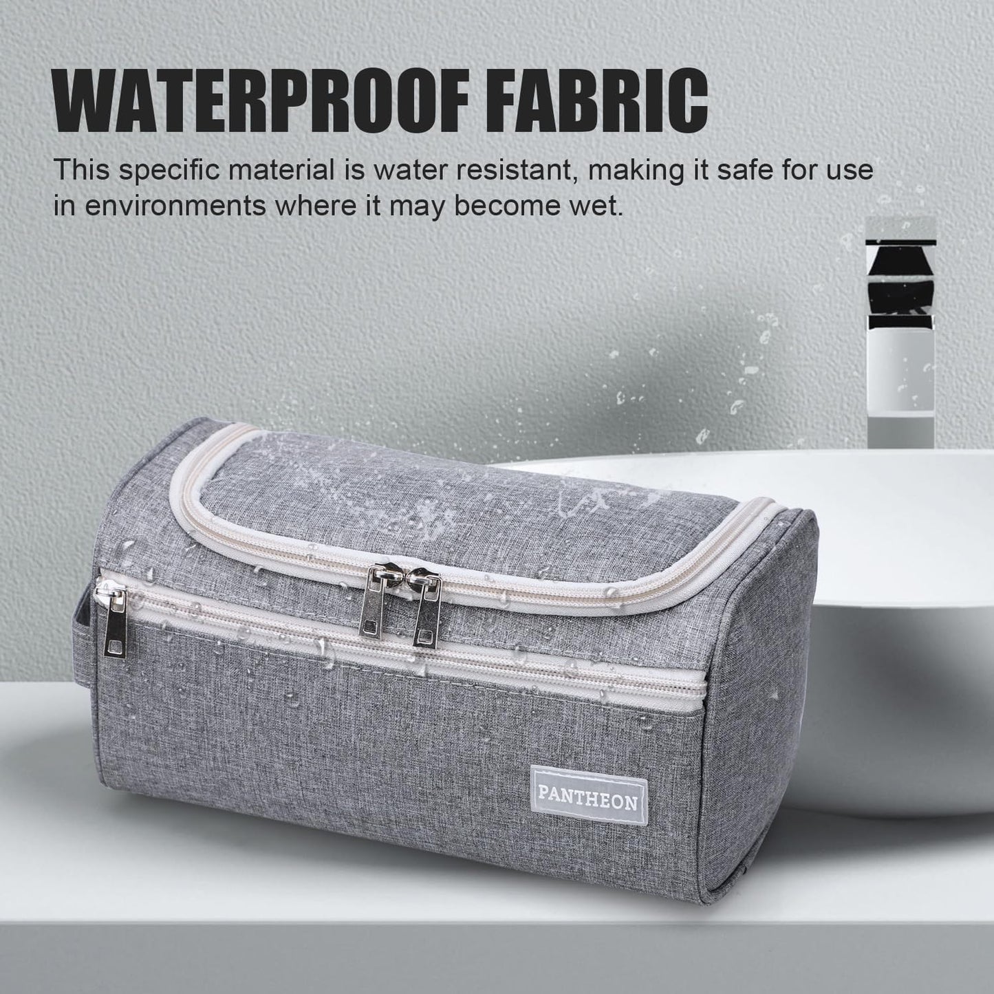 Travel Toiletry Bag for Men and Women, Travel Bag for Toiletries, Dopp Kit for Men, Travel Bathroom Bag, Mens Travel Bag Hanging Toiletry Organizer Toiletry Kit for Traveling (Gray)