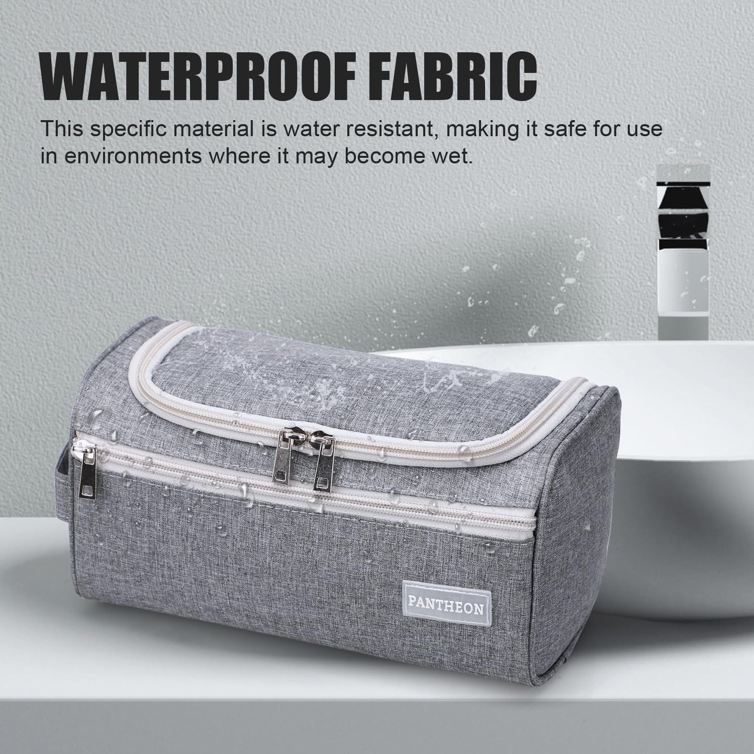 Travel Toiletry Bag for Men and Women, Travel Bag for Toiletries, Dopp Kit for Men, Travel Bathroom Bag, Mens Travel Bag Hanging Toiletry Organizer Toiletry Kit for Traveling (Gray)